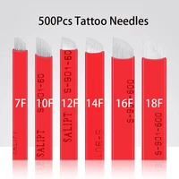 500pcs 0 18mm agulhas lamina para tebori flex microblading needles pins red 7 9 11 12 14 16 tattoo blades for manual eyebrow pen