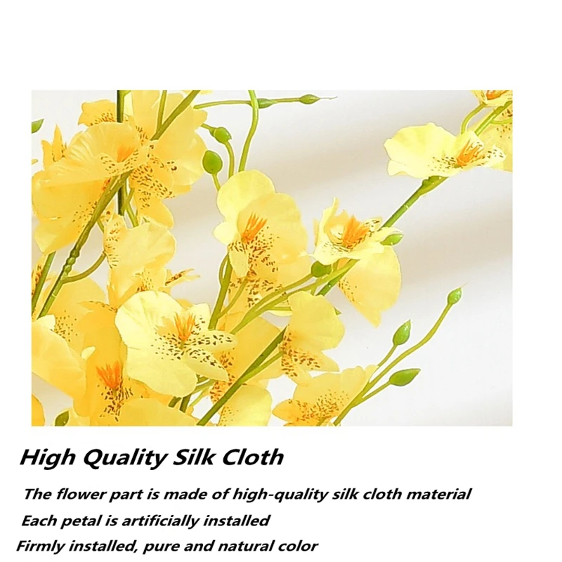 

10 PCS 6 Colour Yellow Dancing Orchid Simulation Home Decoration Artificial Bouquet Silk Party Ornament Flower Arrangement