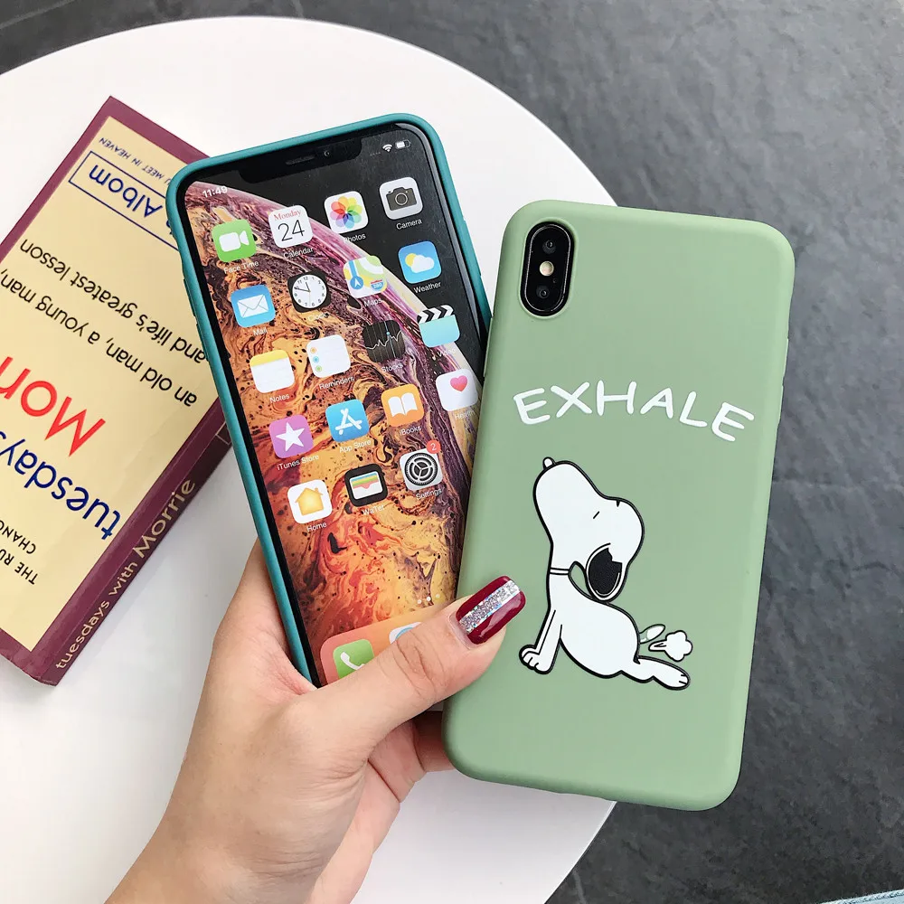 Хит чехол для телефона с рисунком собачки из мультфильма арахис Apple iPhone 7 8 11 pro X s 6