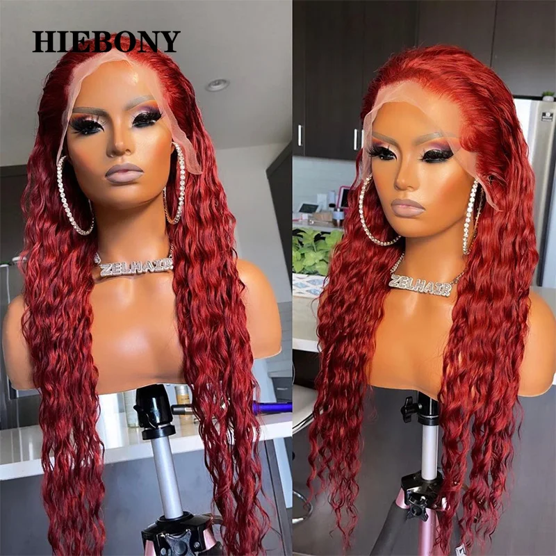 Красные вьющиеся передние парики на сетке 13x 6 человеческие волосы бразильские