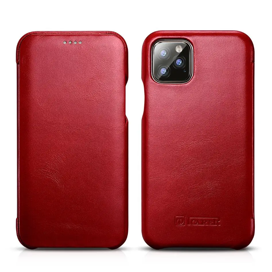 ICarer Роскошный чехол из натуральной кожи с откидной крышкой для iPhone 12 Pro Max 11 5 8 6 1 XS