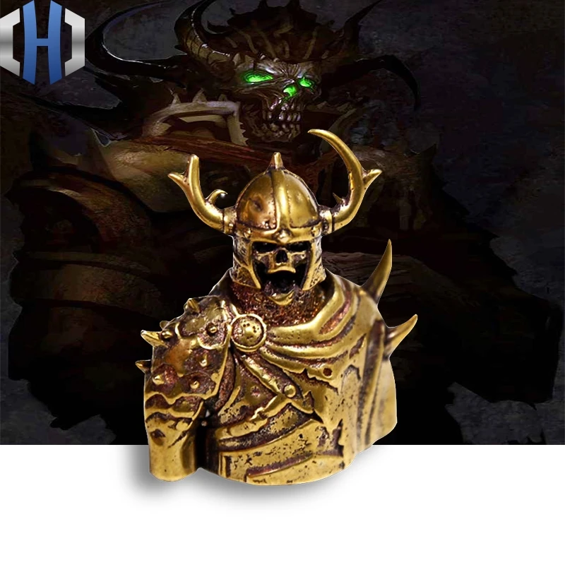 Ручной работы латунь призрак общий Скелет воин EDC плеер нож осень фонарик