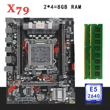 X79 desktop motherboard set kit LGA 2011 with Intel Xeon E5 2640 processor 8GB(2*4GB) ECC DDR3 RAM memory M-ATX M.2 NVME SSD
