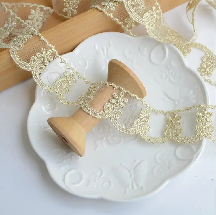 Свадебное платье с цветочной вышивкой кружевной отделкой 3 м|ivory lace trim|lace trimembroidery |