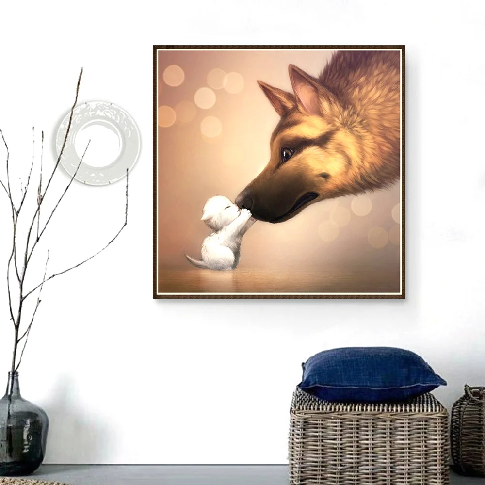 

Full Drill Diamond Painting Cute Dog Cartoon Animal Diamond Drawing Embroidery Cross Stitch Kit Mosaic DIY Rhinestone Picture