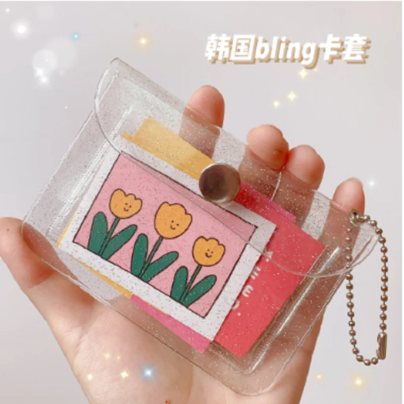 

Student's Portable Bus Certificate Bank Card Protective Cover Flash Powder Zero Wallet Transparent Card Package
