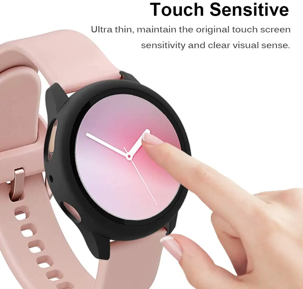 Чехол для Samsung galaxy watch active 2 44 мм со встроенным закаленным стеклом защита экрана с