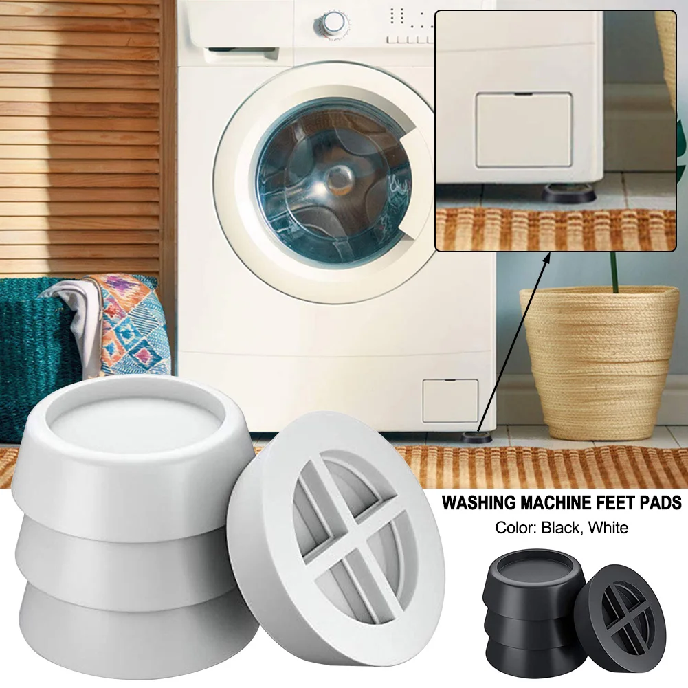 

4pcs Feet Pads Universal Dryers Non Slip Furniture Protector Rubber Heighten Durable For Washing Machine Anti Vibration Mute
