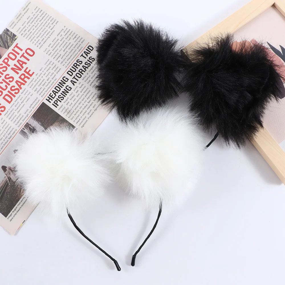 

1Pcs Plush Cat Ear Headband With Bells Lolita Hair Bow Headwear Women Girls Party Cosplay Headband Halloween Accessories