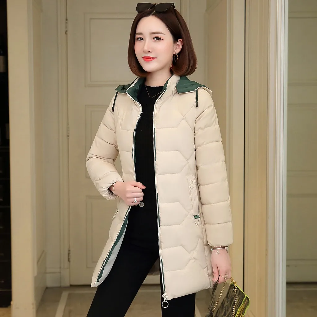 Kurtka manteau femme зимнее пальто для женщин Зимняя теплая хлопковая зимняя куртка с капюшоном пальто с длинными рукавами abrigos mujer invierno