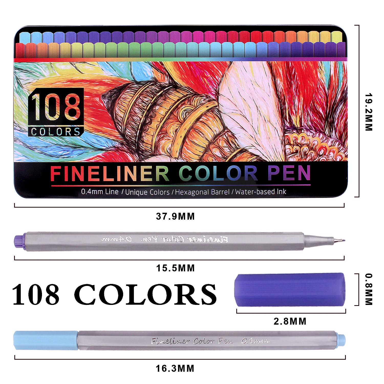 108 цветов s Fineliner Набор цветных ручек цветные ультратонкие 0 4 мм фетровые
