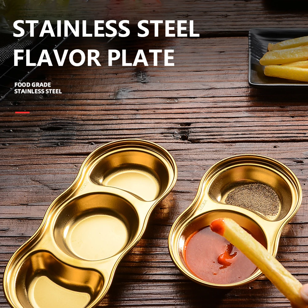 

Gravy Boats Sauce Dish 304 Stainless Steel Barbecue Hot Pot Kitchen Cold Sauce Condiment Tray Soy Sauce Vinegar Tray Tableware