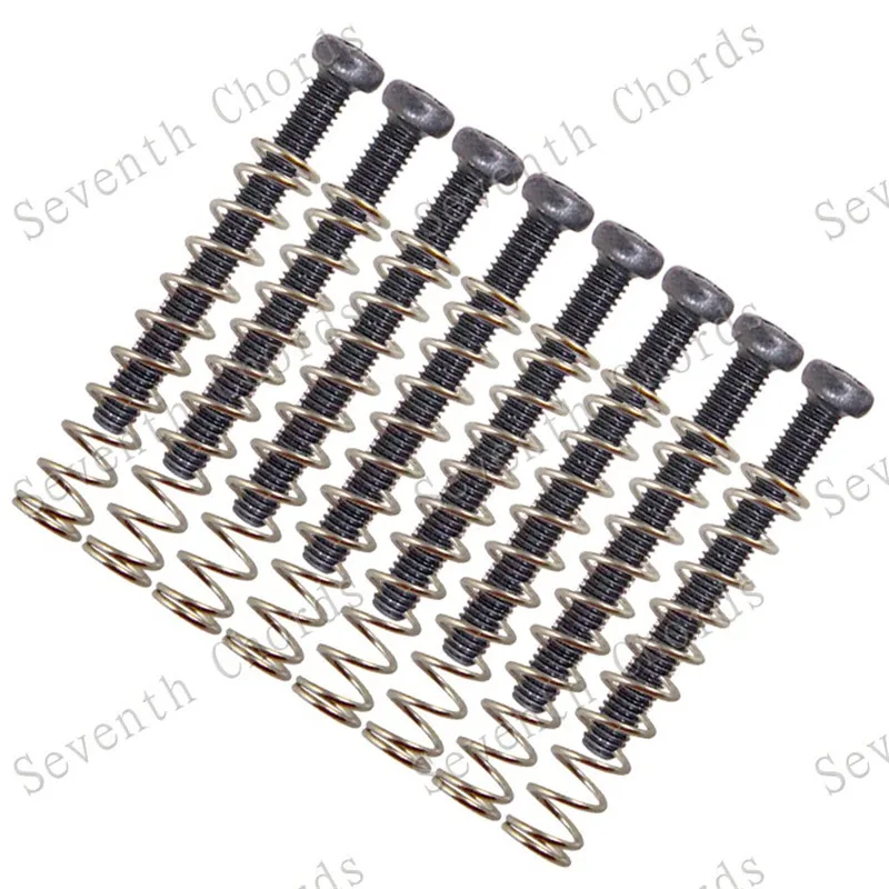 8pcs gold elektrische gitarre pickups schrauben und quellen gitarre humbucker pickups höhe einstellen bolzen und frühling m3 30mm free glo