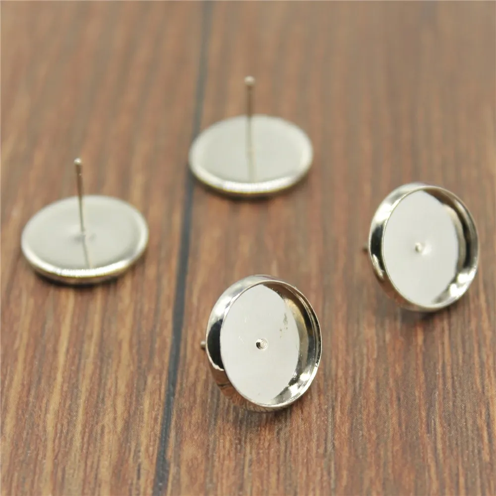

Accessories for jewelry charm DIY 8mm Round earring setting 20pcs