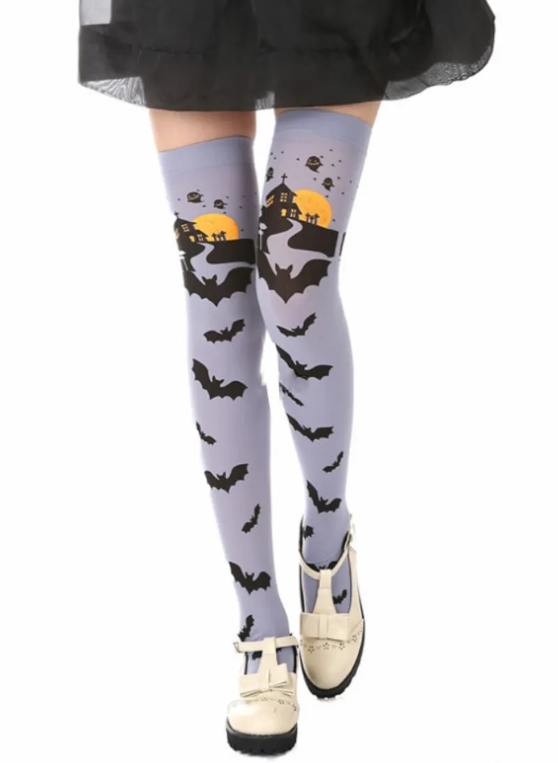 Забавные носки креативные Хэллоуин скелет длинные гольфы Красные Полосатые