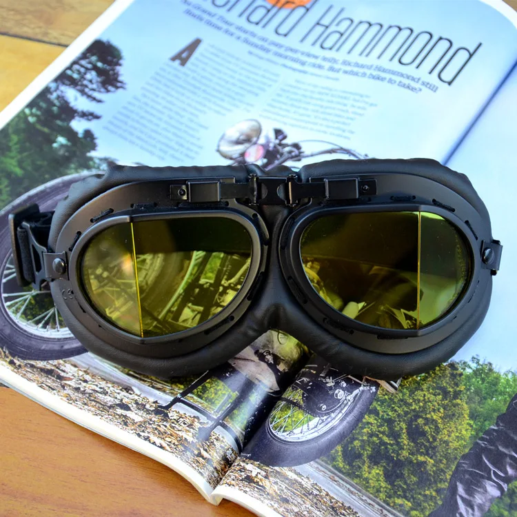 Yellow Lens Мото rcycle очки винтажные moto cross анти-УФ Регулируемая езда Защитная Боевая Тактическая Военная защитные очки Мото очки ретро - Цвет: Yellow Lens