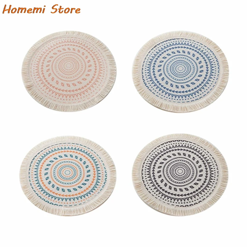 

Cotton Round Table Coaster Handmade Cup Cushion Bohemia Non-slip Cup Mat Heat Insulation Table Mat Coffee Cup Coaster