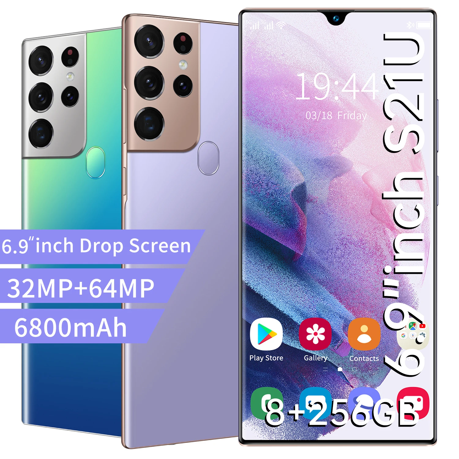 

Hot Sale S21U 6.9 Inch 16+512GB 32MP+64MP 6800mAh Mobile Andriod Phones Deca Core Face Fingerprint Unlock Smart Phone Celular