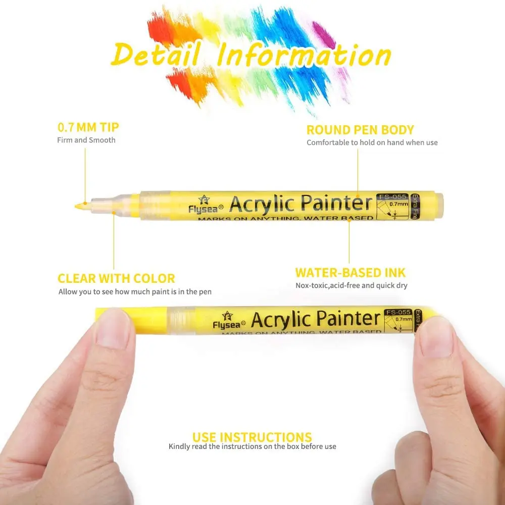 0.7mm Acrylic Stone Paint Markers Pens Set Art Cheap Marker Fineliner Permanent Rocks Glass Drawing Canva Fabric Wood DIY Crafts - купить по