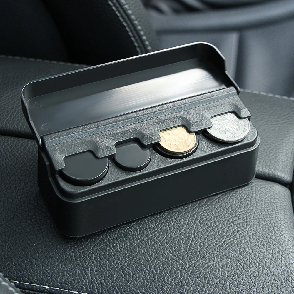 

Car Coins Storage Box Interior Accessories Pocket Telescopic Dashboard Coins Case Car Organizer Plastic Holder Container