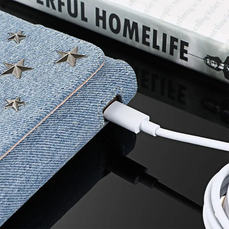 

PU Leather Denim Protective Case Pentagram Decoration Storage Bag Wallet Pouch Protector for IQOS 3.0 Accessories