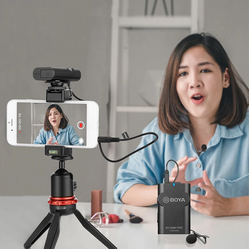 BOYA BY-WM4 Pro Wireless Studio Condenser Microphone System Lavalier Lapel Interview Video Mic for Smartphone DSLR Camera | Электроника