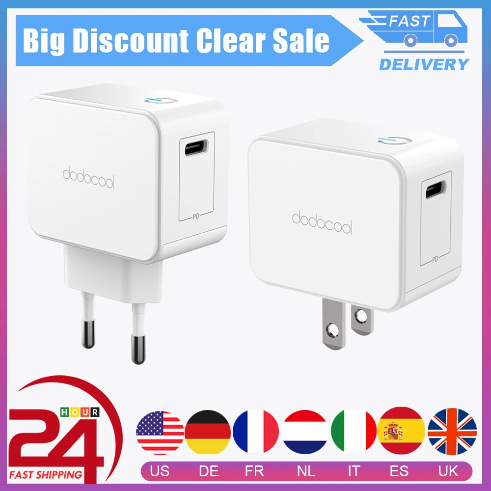 Dodocool USB зарядное устройство PD Type C настенное адаптер питания с подачей энергии для