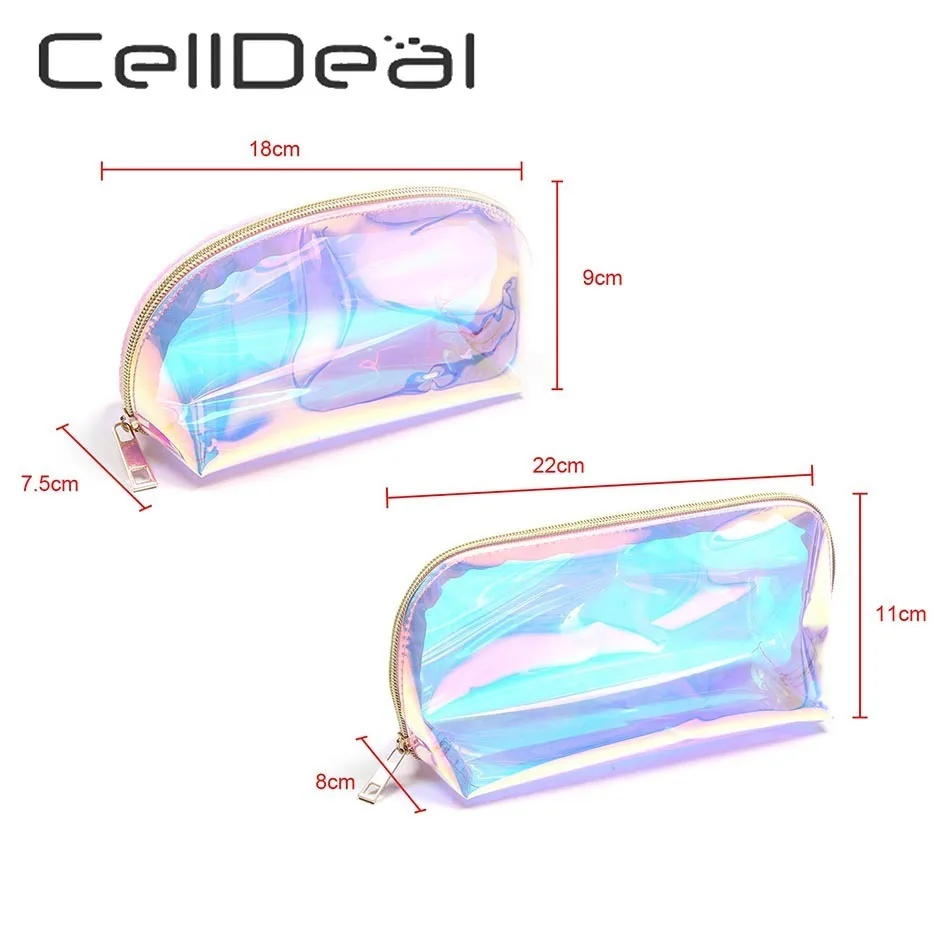 Женская косметичка с лазером водонепроницаемый чехол для макияжа из ПВХ
