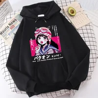 90s Goth Anime Hoodie Aesthetic Women Sweatshirt Punk Grunge Streetwear Ladies Gothic Top Manga Harajuku Clothes Y2k Female
