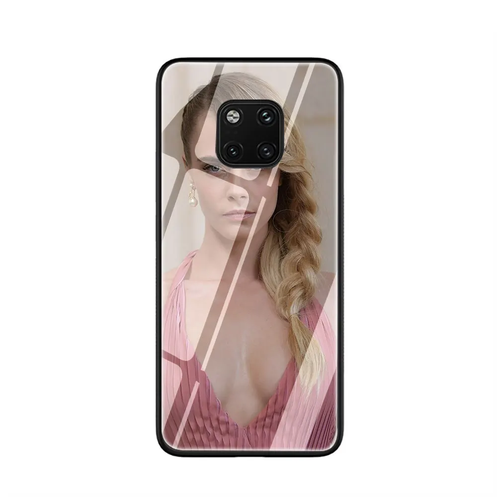 Чехол для телефона Cara Delevingne из закаленного стекла Huawei P10 P20 P30 Y6 Y9 Honor 8X 7A pro 9 10 Lite Mate