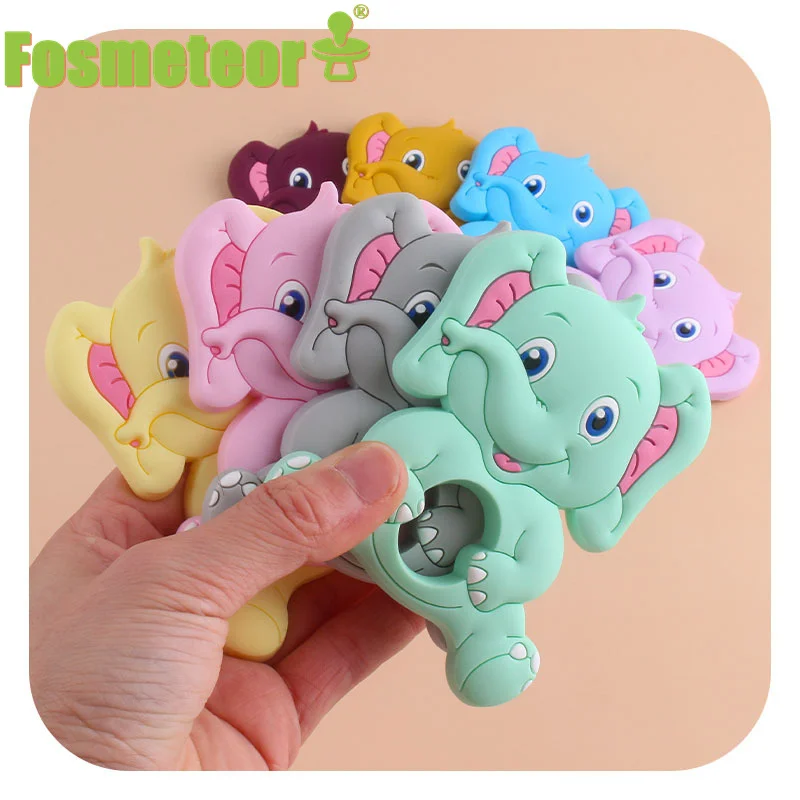 

Fosmeteor BPA Free 1pcs New Elephant Silicone Baby Teether rodent Baby Teething Toys Chewable Animal Shape Nursing Gift