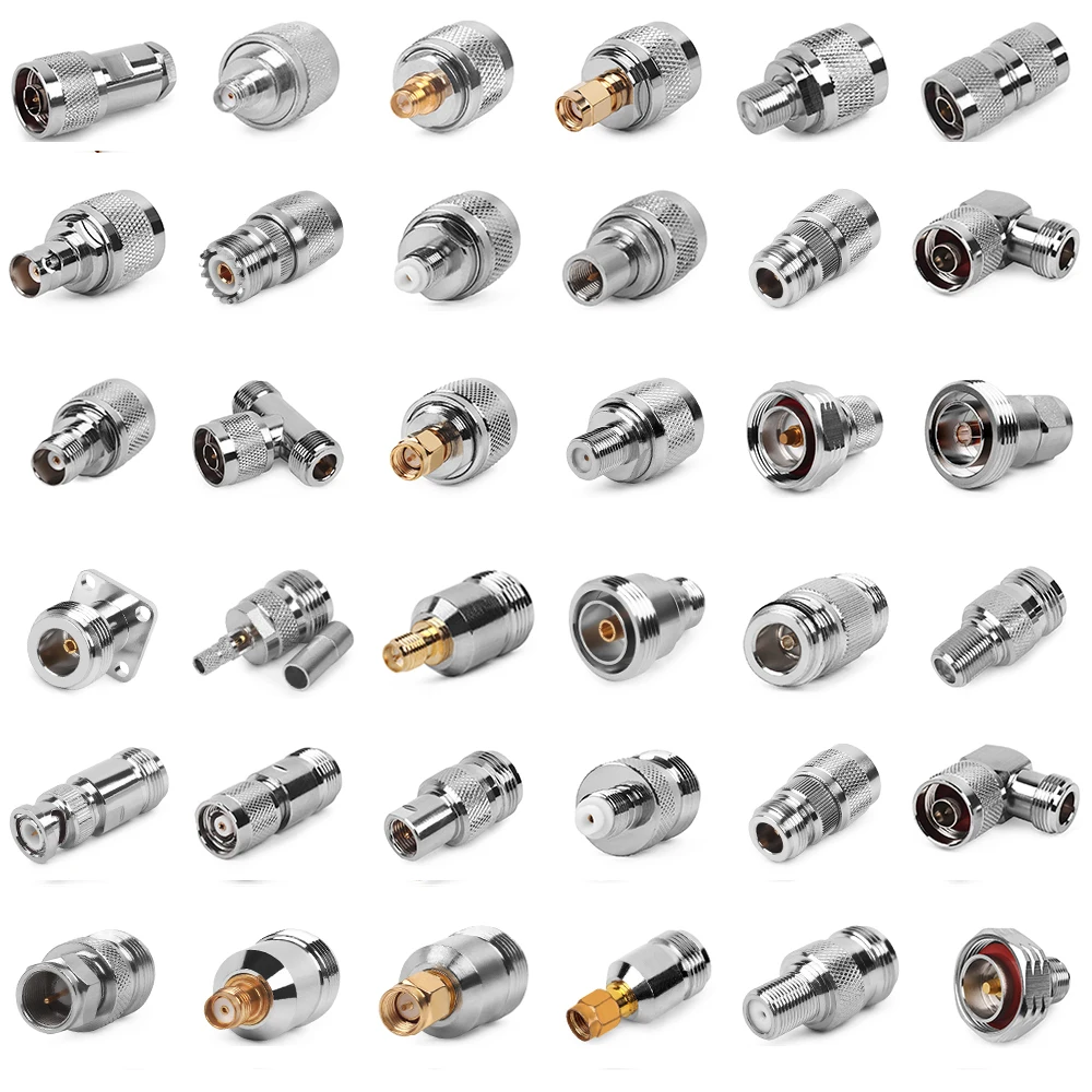 2 шт. набор коннекторов-переходников для коаксиального кабеля RF Coax SMA UHF N BNC