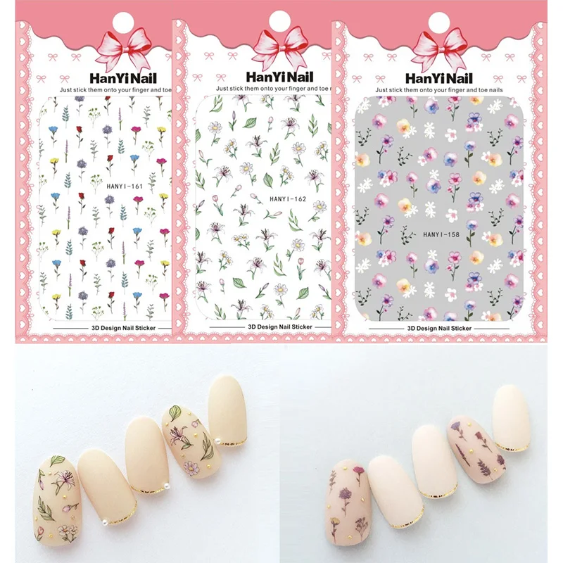 

1 шт. 3D Подвески, цветы, листья, наклейки для ногтевого дизайна, акварельные абстрактные блестки, маникюр, Осеннее украшение для ногтевого ди...