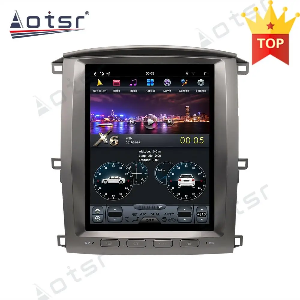 Вертикальный автомобильный радиоплеер Tesla PX6 Android 9 0 CARPLAY для Lexus LX470 / TOYOTA Land cruiser LC100