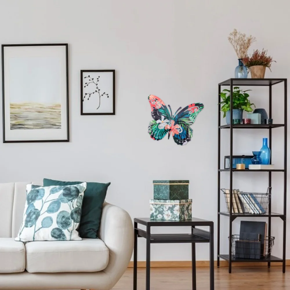 

2pcs Creative Butterflies Wall Ornament Iron Butterflies Wall Art Decoration