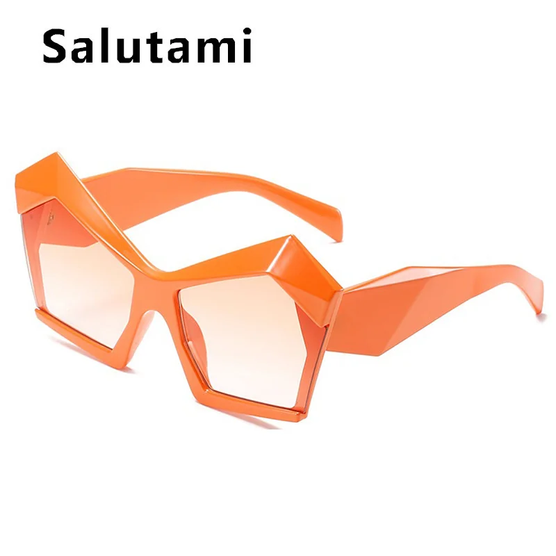 

Unique Orange Square Cat Eye Sunglasses For Women New Brand Gradient Elegant Big Frame Sun Glasses Female Irregular Shades