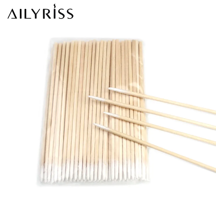 300PCS 7cm Wood Cotton Swab Cosmetics Permanent Makeup Health New Ear Jewelry Clean Sticks Buds Tip Head |