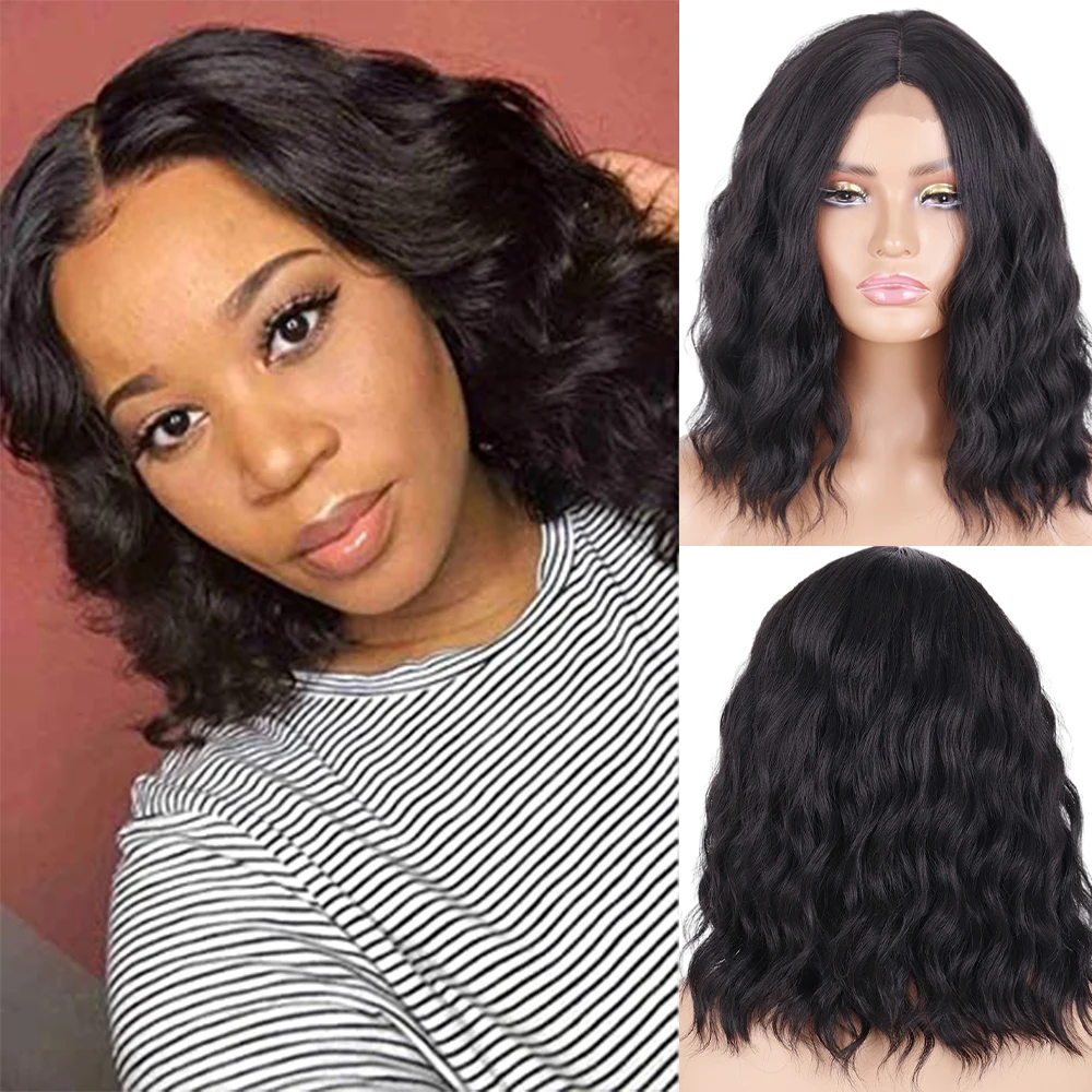 

LISI короткие вьющиеся волосы парики синтетические короткие черные розовые парики длиной плеч волосы для женщин средней части термостойкий ...