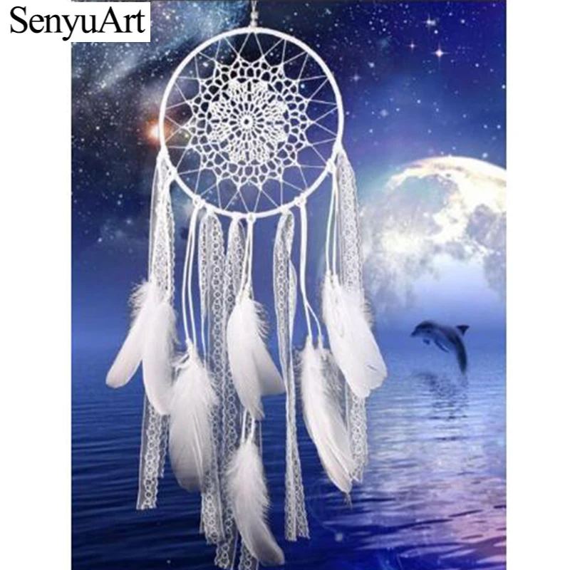 

5d Diamond Painting Full Square Rhinestones Embroidery Sticker Decor Dream Catcher Feather Cross Stitch Kits Mosaic Diamond Art