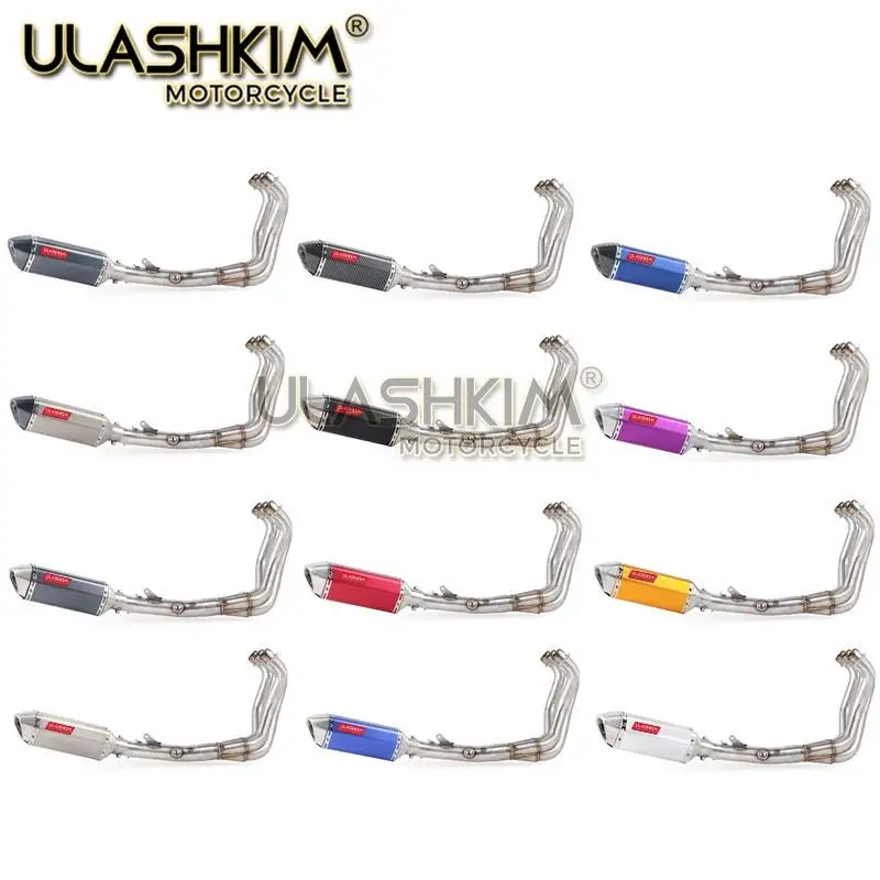 Мотоцикл Полная система углеродного волокна Escape средняя выхлопная труба без