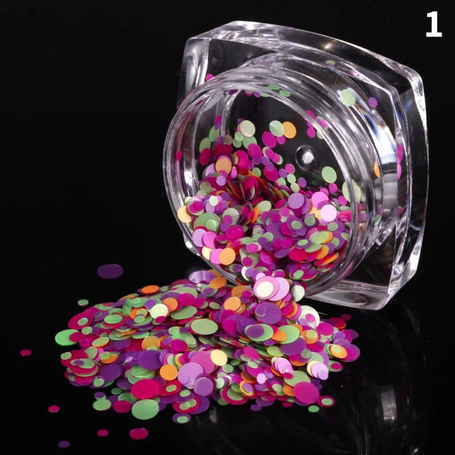2 баночки дисковые Блестки для ногтей блестки хлопья акриловые украшения дизайна