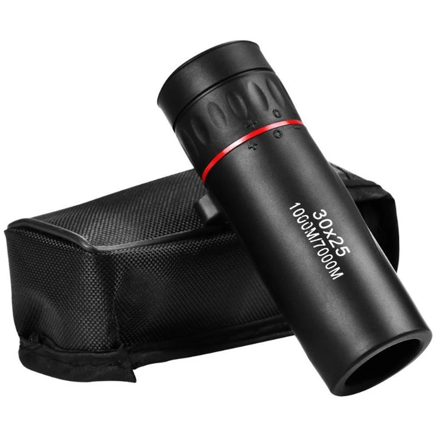

30X25 Optical Zoom Field Glasses Telescopes Clear View Red Film Hunting HD Binoculars Adjustable Focal Length or 7X Monocular