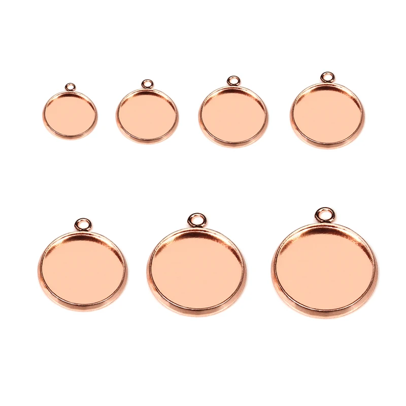 

20 Pieces Pendant Trays Fit 10 12 14 16 18 20 25mm Round Blank Bezel Blanks Tray Pendant for Jewelry Making Tool and DIY Craft