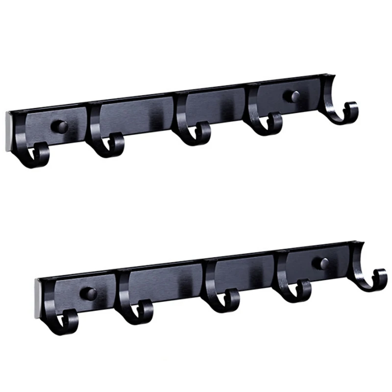 

Wall Mounted Hooks Slip Adjustable Coat Hook 5 Anti - Rust Hangers Rack 2 Packs With Screws For Coat Hat Towel Purse