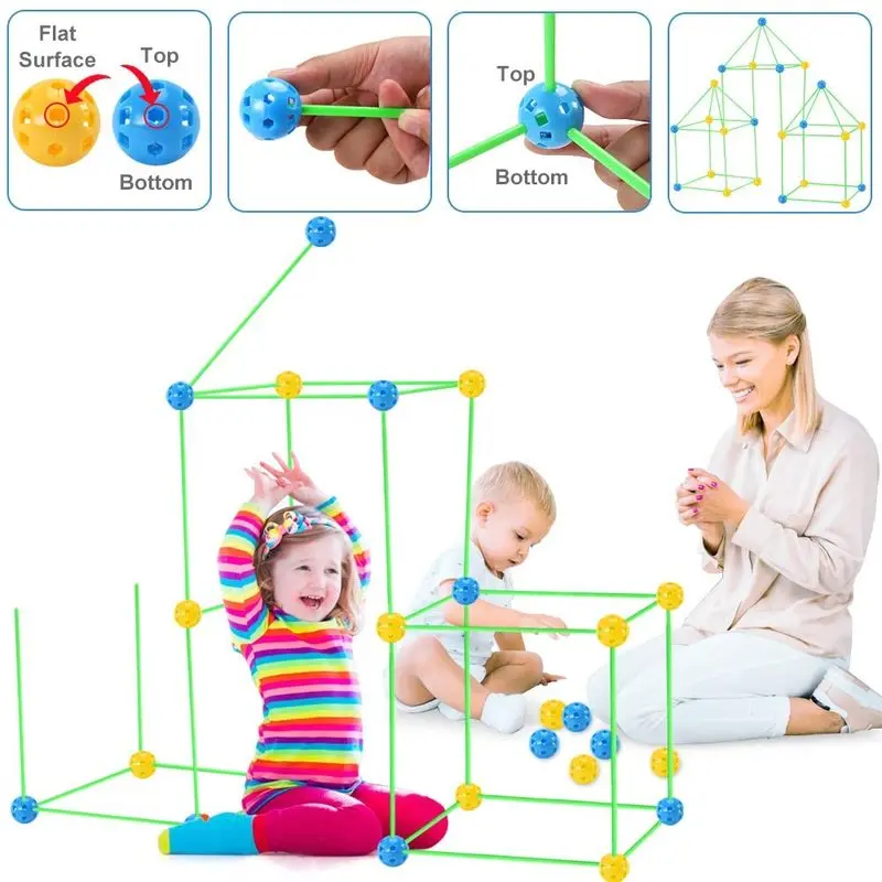 castles tunnels kids tent play construction fort building kit toy diy fortress outdoor sports games toys for children gift free global shipping