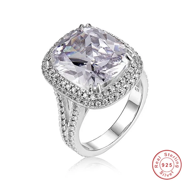 Женское кольцо из серебра 925 пробы с искусственным бриллиантом 6 карат | Украшения