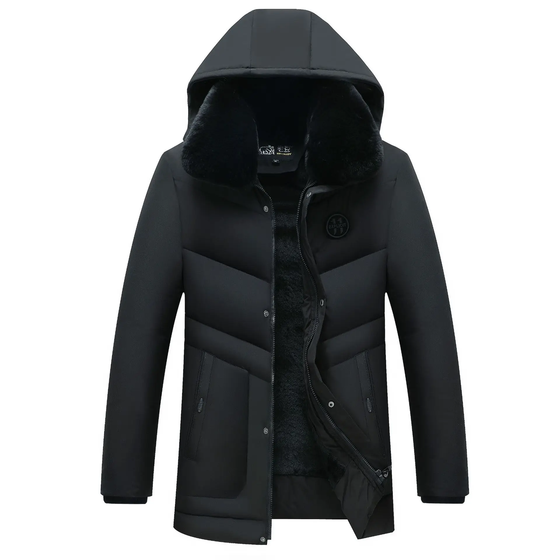 Новинка 2019 мужской зимний пуховик высокое качество пальто с меховым воротником