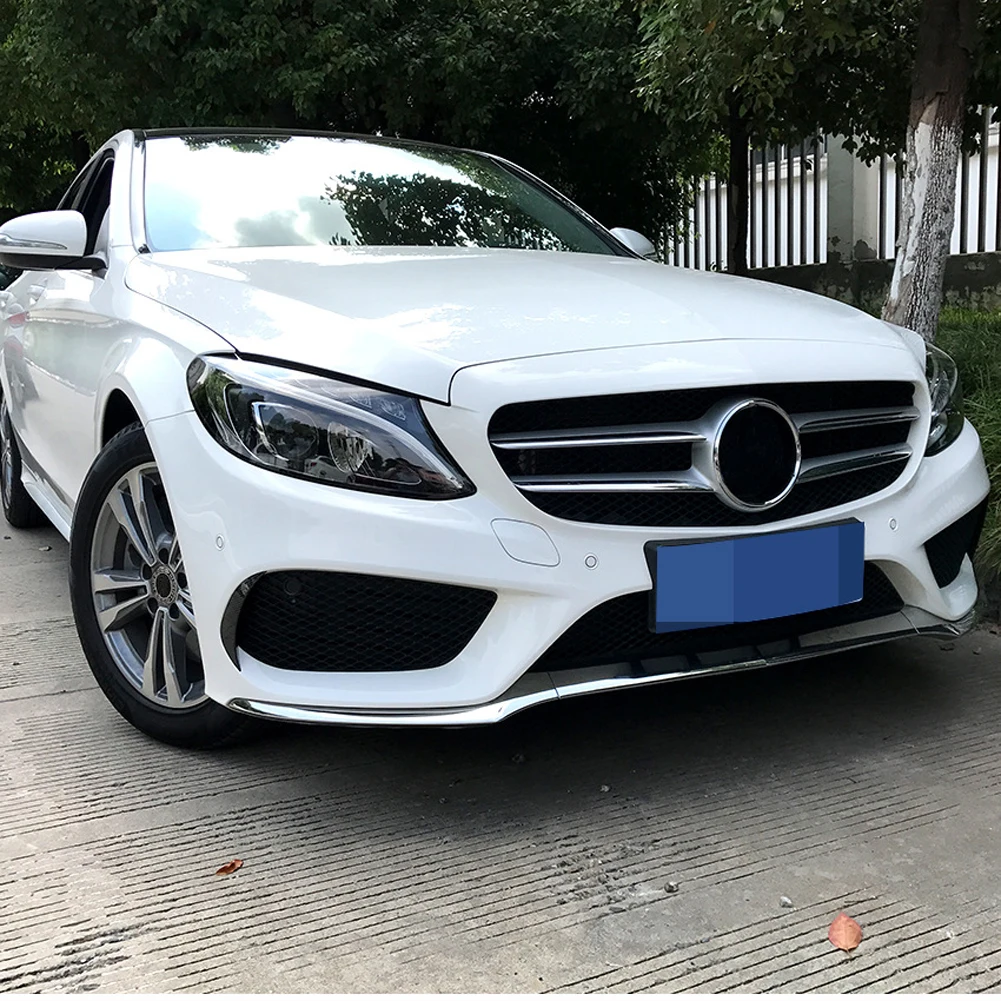Для Mercedes Benz C Class W205 Sport C180 C200 C250 C300 C400- автомобильные аксессуары для кузова переднего бампера Накладка для губ наклейка