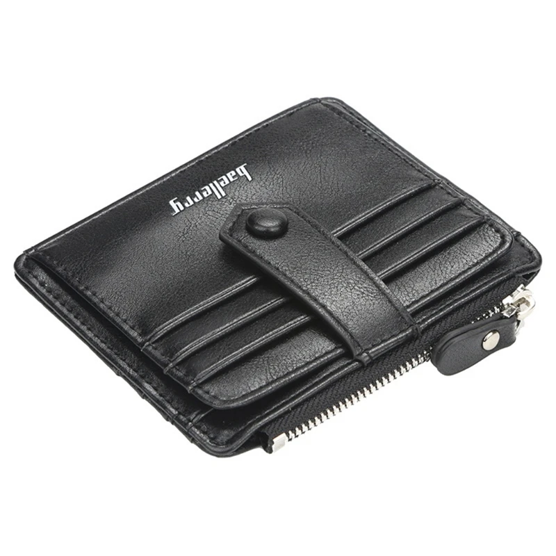 

Men Slim PU Leather Credit Card Holder Cards Case Pocket Zipper Wallet Organizer
