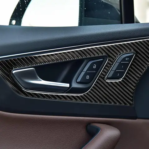 Для Audi Q7 SQ7 4M 2016 2017 2018 2019 наклейки из углеродного волокна, дверная ручка, панель замка, кнопка, накладка, аксессуары для интерьера автомобиля